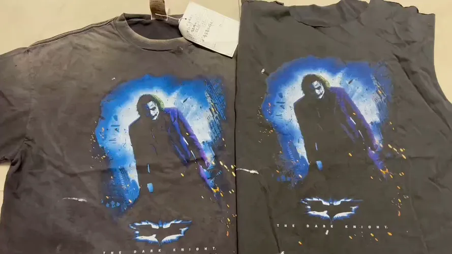 Printing Proofing ⚠️This season’s most important Batman-Joker IP collaboration SAINT Mxxxxxx × The Dark Knight BTM_SS TEE /DARKNIGHT/BLK Dark Knight Collaboration Joker Dark Knight TEE Washed Black S-XL